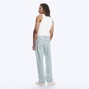 Jeans en denim pour homme à taille haute et coupe droite - Tissu tissé écologique respirant à séchage rapide - Style sportif vintage - Tout usage décontracté - Product Image 2