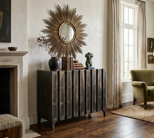Modern Luxury <b>Chest</b> Of Drawers Textured Vertical Panel Solid Wood <b>Storage</b> Cabinet Industrial Style Bedroom Accent Furniture Dres - Product Image 4