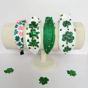 Nueva Colección de Diademas Elegantes para el Día de San Patricio con Cuentas, Estampados y Nudos de Diamantes de Imitación, Diademas Festivas para Mujeres y Niñas - Product Image 1