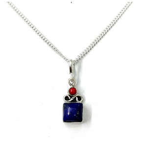 Hermoso Colgante de Plata 925 de Estilo Clásico, Hipoalergénico, con Gema Azul Oscuro, Proveedor de Joyería al por Mayor - Product Image 2