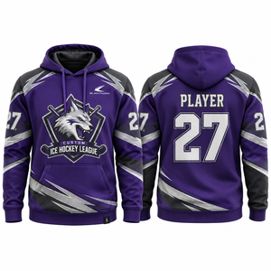 Sudadera con Capucha Personalizada BLACKTHORN para Hockey sobre Hielo, Color Morado 27, Sublimada, Absorbente de Humedad, Manga Larga, Ropa Deportiva para Hombre - Product Image 1