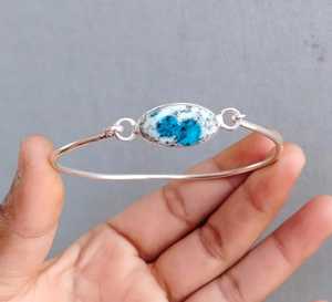 Bracelet artisanal en pierre de jaspe K2, bracelet en pierre précieuse de granit bleu naturel, bijoux en cristal de guérison - Product Image 3