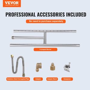 Bruciatore a H in acciaio inossidabile da 6 x 18 pollici per braciere a gas naturale/propano, 90.000 bracieri - Product Image 2