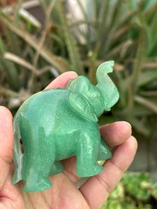 Hand Carved Green Aventurine <b>Elephant</b> Figurine Natural Crystal Home Decor OEM ODM Wholesale Supplier - Product Image 2
