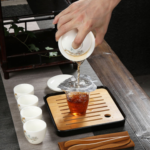 Luxury Glass Finish <b>Tea</b> <b>Set</b> With Elegant Gold Detailing Premium <b>Tea</b> Cups Stylish Teapot Decorative Serving Tray - Product Image 3