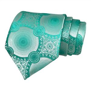 Cravate en soie verte à motif cachemire de qualité supérieure avec pochette de costume pour homme |   Tenue élégante pour les occasions formelles, les mariages et les fêtes |   Vente en gros OEM Inde 2026 - Product Image 1