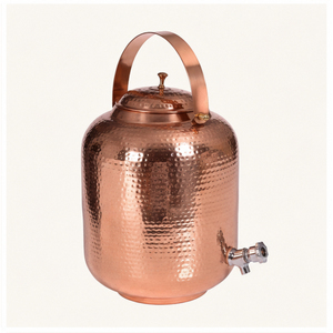Dispensador de Agua de Cobre Puro Hecho a Mano, con Beneficios Ayurvédicos para la Salud, Tanque de Agua de Cobre, Olla para Agua Matki - Product Image 5