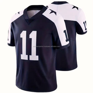 Uniforme de rugby à manches courtes de haute qualité maillot de football américain respirant avec broderie vêtements de football cousus en stock d'été - Product Image 1