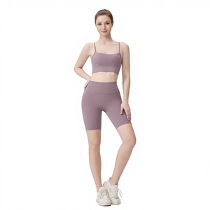 Conjunto Deportivo para Mujer: Top Corto con Espalda Cruzada y Dobladillo Curvo, Leggings Cortos, Sujetador Deportivo, Spandex/Nylon, Estampado, Cintura Alta, Secado Rápido, Transpirable - Product Image 3
