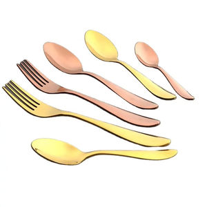 Ensemble de couverts contemporains en acier inoxydable, cuillère, fourchette, couteau, résistant au lave-vaisselle, léger, pour la maison, la cuisine, le restaurant, l'hôtel, la salle à manger - Product Image 1