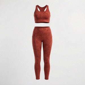 Durable Breathable Nylon Spandex Latest Fashion Solid Pattern Adults Yoga Set Gym Fitness Activewear Sports <b>Apparel</b> - Product Image 1