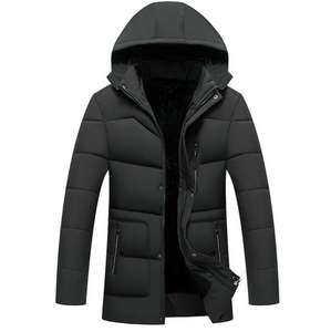 Blouson matelassé personnalisé avec logo, blousons d'hiver pour hommes, grandes tailles, couleur unie brillante, nylon, chaud, style décontracté - Product Image 2