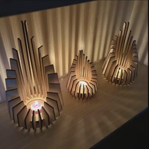 Nouvelle lanterne en bois pour bougie chauffe-plat, forme fantaisie, décoration d'intérieur, écologique, 16, 22, 29 cm - Product Image 5