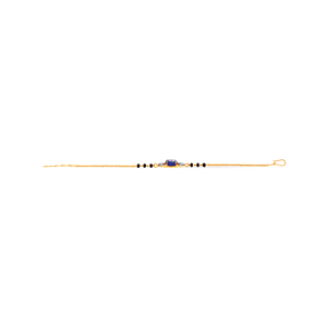 Pulsera de cadena ajustable chapada en oro con amuleto de ojo turco azul y circonita cúbica para bebé - Product Image 3