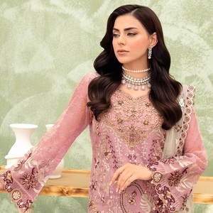 Indian and <b>Pakistani</b> Embroidery Work <b>Dress</b> for Women Three Piece Saari Salwar Kameez Party Wear on <b>Eid</b> Sale - Product Image 6