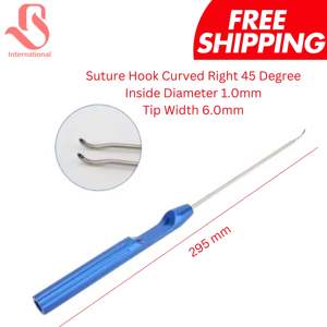 BISONS Instrumento Lasso Manual de Precisión para Artroscopia de Hombro, Certificado CE, Derecho, 45°, 1.0mm DI, Punta de 6.0mm, Acero Inoxidable, Venta al por Mayor - Product Image 4