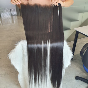 Extensiones de Cabello Humano Virgen de 8 a 40 Pulgadas, Lisas, Sin Procesar, Doblemente Tramadas a Máquina, Color Claro, Vietnam - Product Image 1