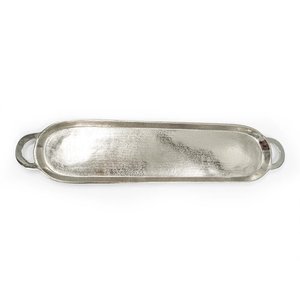 Silver Polished Metal Serving <b>Tray</b> With Handle Solid Finish Dishwasher Safe For Home Hotels Restaurant Tea <b>Snacks</b> <b>Trays</b> - Product Image 4