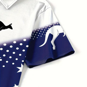 Camisa de Golf para Hombre al por Mayor, 100% Poliéster, Estampado de Canguro Australiano, Estilo Casual, Manga Corta, Diseño con Flecos, 140g - Product Image 2