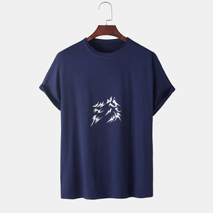 เสื้อยืดแขนสั้นทรงโอเวอร์ไซส์ผ้าฝ้าย 100% พิมพ์ลายออกแบบเองรุ่นใหม่สำหรับผู้ชาย เป็นมิตรกับสิ่งแวดล้อม ป้องกันรอยยับ - Product Image 1