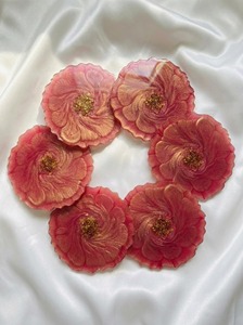 Handmade Travertine <b>Coasters</b> Set Natural Resin Drink <b>Coasters</b> Minimal Home <b>Table</b> Decor Customized Color Cumtimized Shape - Product Image 4