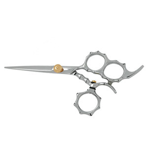 Professional Salon Hair Cutting <b>Barber</b> Scissors Silver Color Gold Adjustment Screw Three Finger Stainless Steel Sharp <b>Blade</b> - Product Image 2