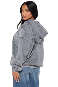 Sweat-shirt à capuche vintage surdimensionné pour femme, personnalisé OEM, style streetwear décontracté, fournisseur USA Fashion - Product Image 2