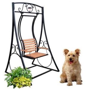 Balançoire vintage en fer forgé - Magnifique chaise suspendue en métal pour véranda, idéale pour se détendre dans le jardin, la cour et la terrasse. - Product Image 2