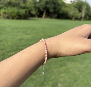 Wholesale Natural Pink <b>Opal</b> Round Faceted Beads <b>Bracelet</b> 925 Sterling Silver Handmade Adjustable Gemstone <b>Bracelet</b> Bulk Jewelry - Product Image 2