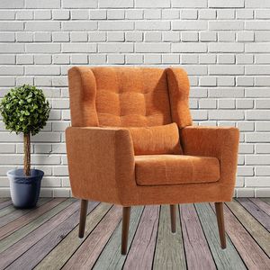 Poltrona Moderna Stile Mid-Century per Soggiorno, Comoda Sedia Imbottita in Tessuto Chenille con Imbottitura in Schiuma - Product Image 5
