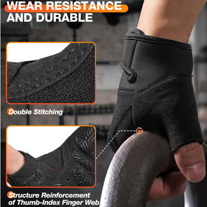Gants de cyclisme mi-doigts noirs, bleus, blancs en PU respirant unisexe pour la course et l'entraînement sportif en extérieur - Product Image 6