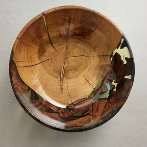 Tazón para Ensalada de Madera y Resina Epoxi Ecológico Hecho a Mano de Alta Calidad, Pieza Decorativa Única para Servir en el Hogar, Restaurantes y Fiestas - Product Image 1