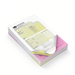 Carnet de factures personnalisé imprimé, papier autocopiant, couleur CMJN, finition estampage à chaud, marque SunGene, MOQ 100 pièces - Product Image 1