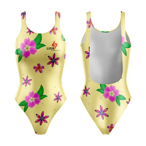 Traje de Baño de Una Pieza con Cuello Redondo para Mujer LUUK International, Estampado por Transferencia de Calor, Elástico en Cuatro Direcciones, Sin Costuras, de Secado Rápido - Product Image 1