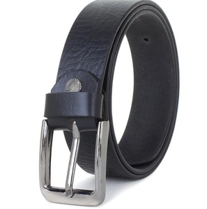 Classic Men's Black Leather <b>Belt</b> with Metal Pin <b>Buckle</b> - Product Image 1