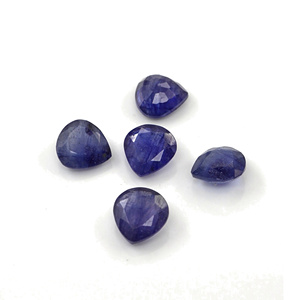 Saphir bleu naturel de Bangkok, taille cœur calibrée 7 mm, pierre précieuse de saphir bleu naturel à facettes pour la fabrication de bijoux - Product Image 1