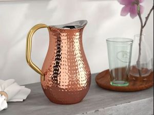 Classic Copper <b>Jug</b> Handcrafted <b>Drinking</b> Water Vessel For Health Conscious Families And Daily Use - Product Image 1