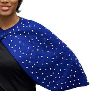 Capelet Royal Pearl pour femme, orné de perles, à manches courtes, élégant, châle de soirée, pour événements formels, accessoire de mode - Product Image 5