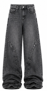 Jeans en denim de haute qualité Coupe ample Pantalons décontractés pour hommes Style automne - Product Image 5