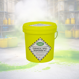 SABER Chemical Spill Response Kit 15L Yellow Pail Industrial Absorbent Leak Control - Product Image 1