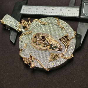 Starspire Jewels Pendentif Lettre Personnalisée Hip Hop pour Hommes, en Argent Sterling 925 Plaqué Or, Moissanite VVS Taille Brillant, Sertie à Griffes, pour Soirée - Product Image 5