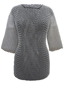 Camisa de Malla de Aluminio de Media Manga con Anillos de 10mm, Armadura Vikinga de Caballero, Disfraz Medieval para Recreación Histórica - Product Image 3