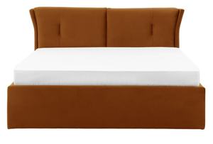 Modern Upholstered Solid Teak Wood <b>Bed</b> Frame <b>Queen</b> Size Faux Leather Soft <b>Bed</b> <b>with</b> Quilted Headboard and Footboard - Product Image 2