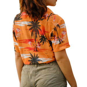 Camisa de Viaje de Malla con Estampado de Hojas Costeras para Mujer, Transpirable, con Cuello, para Vacaciones de Verano en la Playa, Proveedor Mayorista - Product Image 3