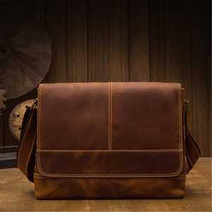 Sac à ordinateur portable de bureau vintage en cuir véritable 100% durable, imperméable, tendance, décontracté, sac fourre-tout, mallette pour hommes LLB-0335 - Product Image 5