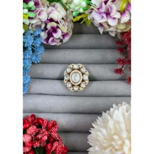 Ritu Premium Moissanite Ring-Adjustable Indian Ethnic <b>Artificial</b> <b>Jewellery</b> for Casual Style - Product Image 6