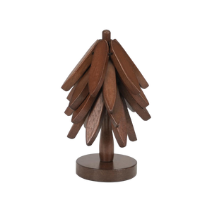 Juego de 4 Posavasos de Madera Ecológicos de Alta Calidad, 1 Soporte Redondo, para Platos Calientes, Posavasos de Cocina Apilables, en Caja - Product Image 1