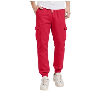 Nouveau pantalon décontracté pour homme, couleur unie, taille haute élastique, grandes poches et coupe ajustée, style minimaliste et polyvalent - Product Image 3