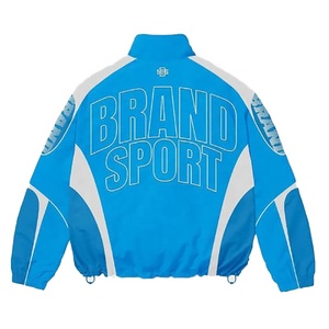 Ensemble coupe-vent d'hiver personnalisé pour homme 2026 avec bandes latérales grises et imprimé lettres, séchage rapide, en polyester et nylon tricoté - Product Image 5