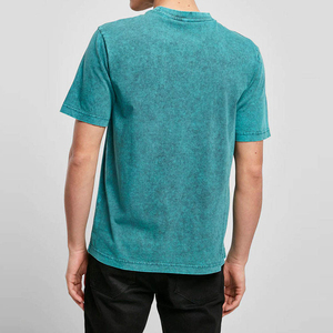 เสื้อยืดผู้ชายสไตล์วินเทจ ย้อมสีแบบแอซิดวอช ผลิตจากผ้าฝ้าย 100% ระบายอากาศได้ดี แห้งเร็ว แขนสั้น ขายตรงจากโรงงาน - Product Image 3